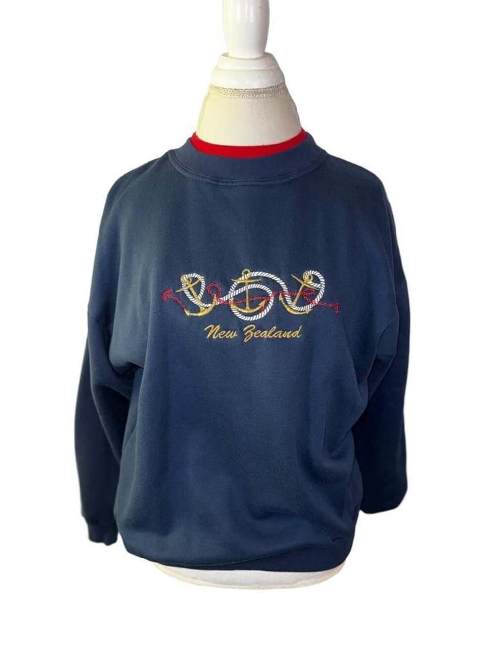Vintage New Zealand Embroidered Nautical Crewneck Sweatshirt